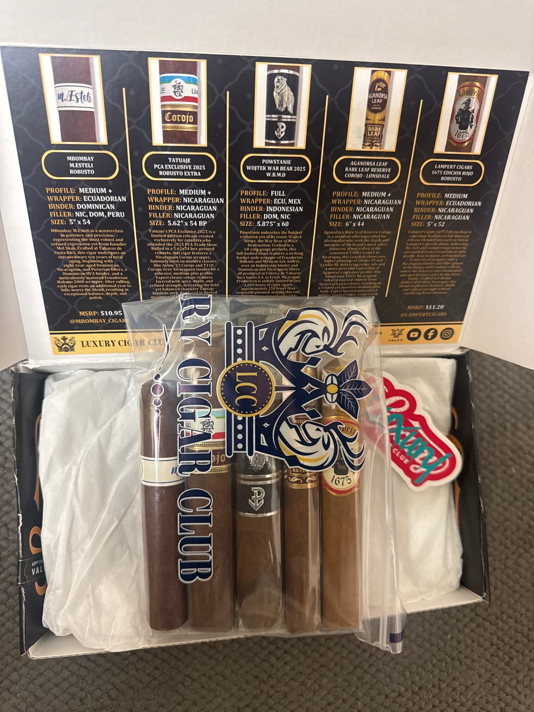 Customer photo review of Platinum Subscription Luxury Cigars Monthly