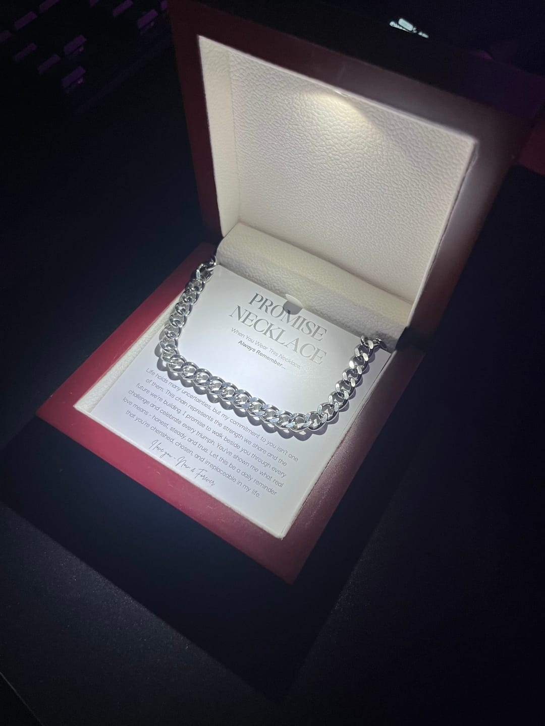 Customer photo review of Sterling Silver Promise Necklace