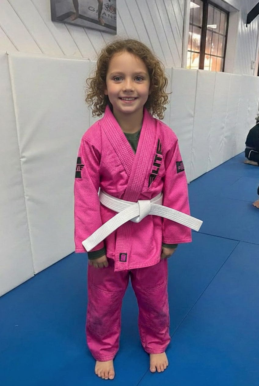 Customer photo review of Core Pink Brazilian Jiu Jitsu Kids BJJ Gi