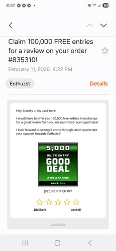 Customer photo review of ($25) QUICK ENTRY