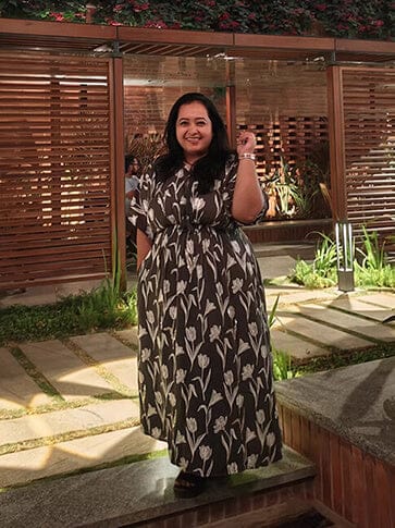 Customer photo review of Elara Maxi Dress