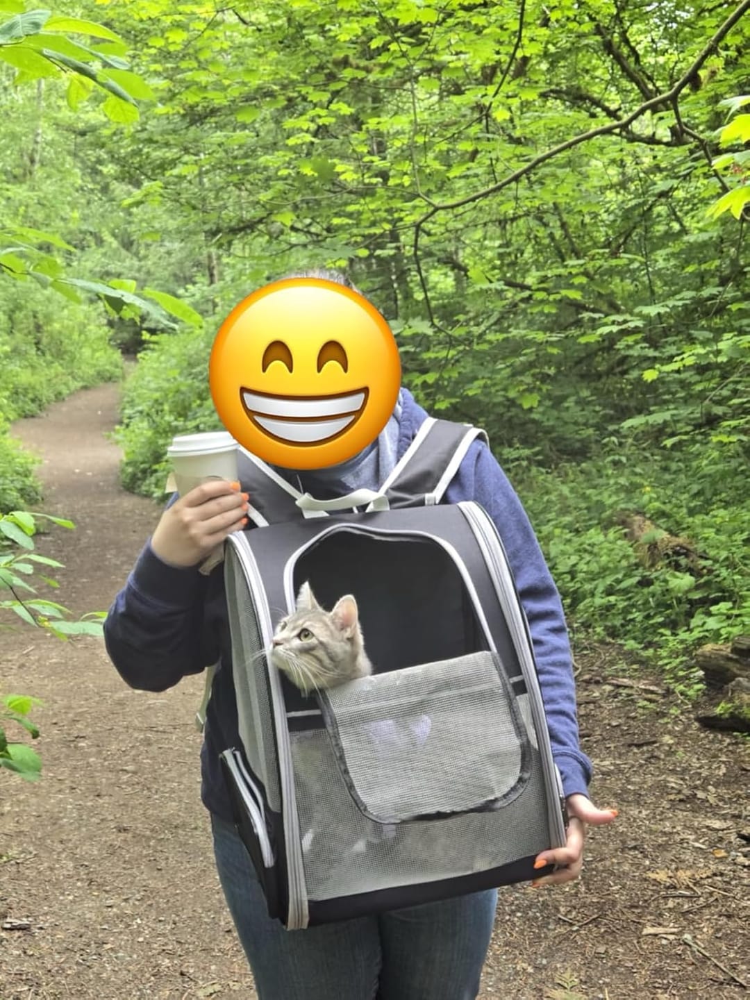 Customer photo review of PurryGO - Triple Airflow Backpack Carrier For Small Pets