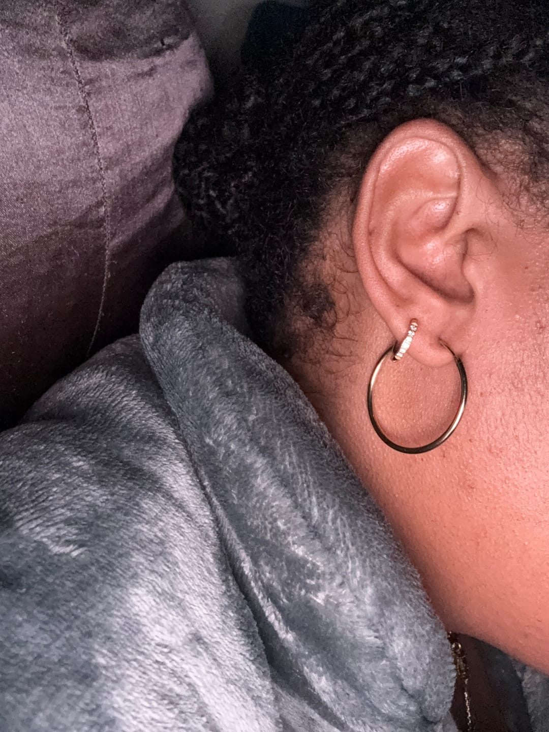 Customer photo review of My Huggies Sparkle Hoop Earrings