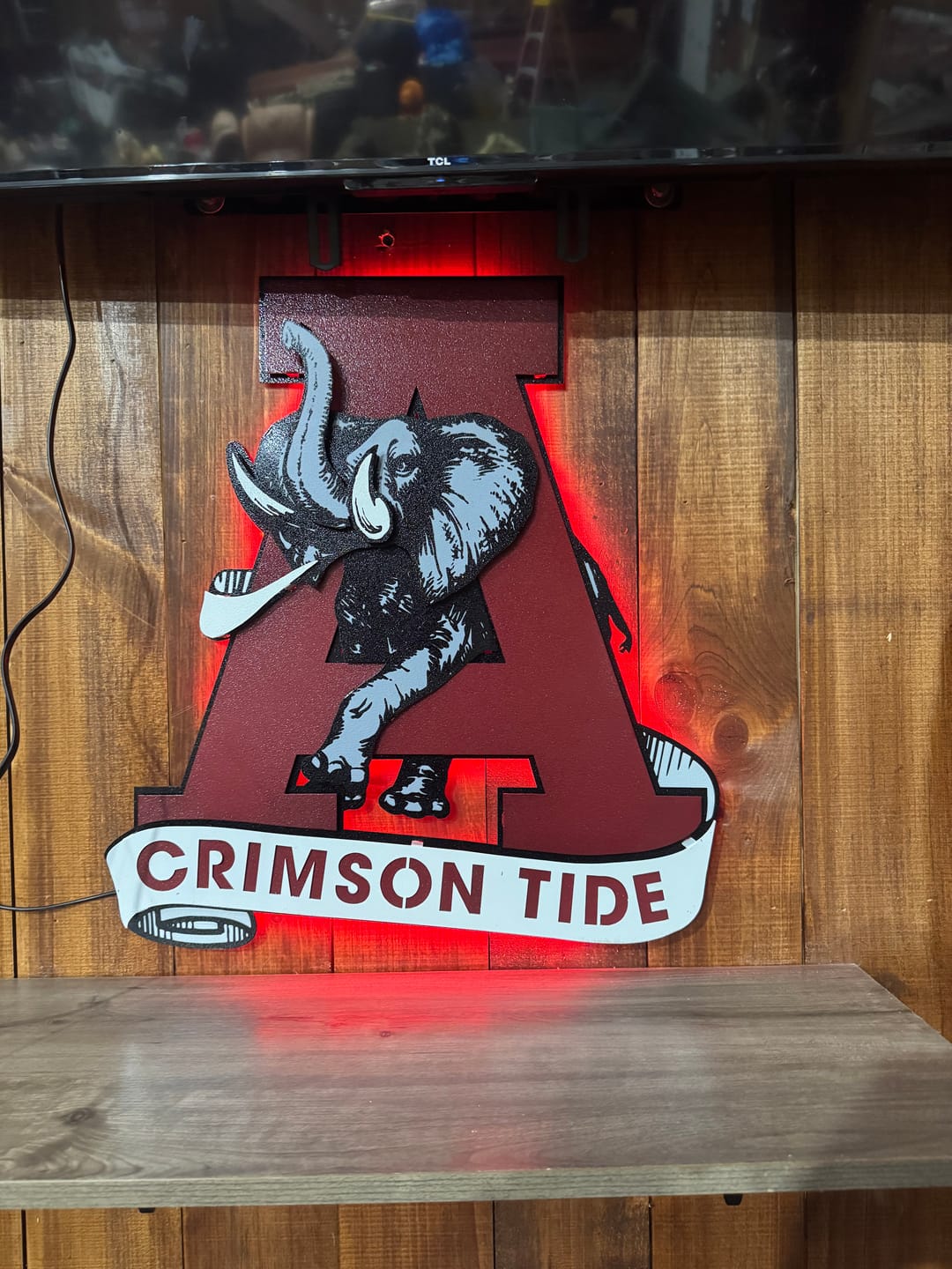 Customer photo review of Alabama Crimson Tide VAULT "Elephant thru A" 3D Metal Wall Art
