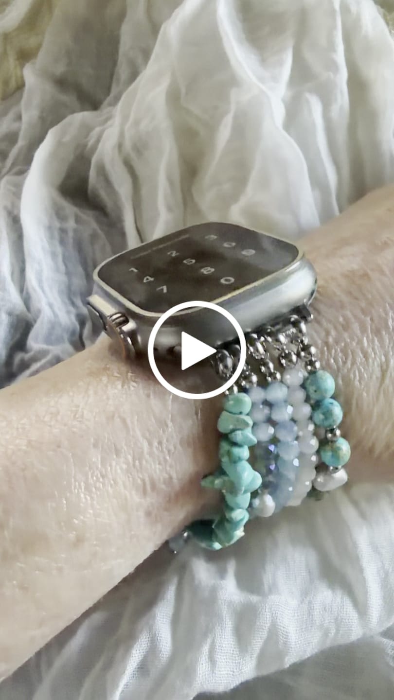 Customer video review of Turquoise Tide Stretch Apple Watch Strap