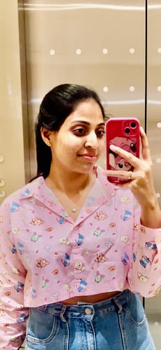 Customer photo review of Playdate Pink Crop Shirt