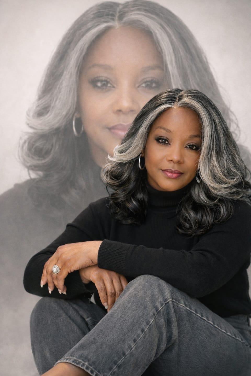 Customer photo review of Sensationnel Dashly Salt & Pepper 4" Deep Part HD Lace Front Wig - SP LACE UNIT 2