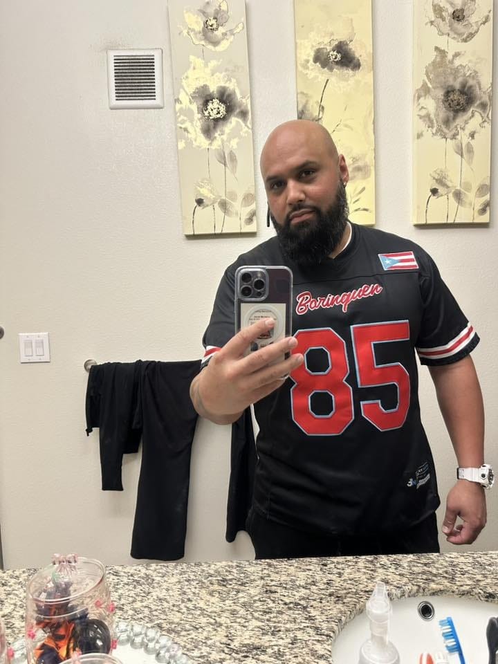 Customer photo review of Puerto Rico Heritage Custom Football Jersey