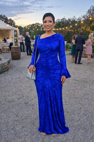Customer photo review of Aria Flowy Dress | Blue