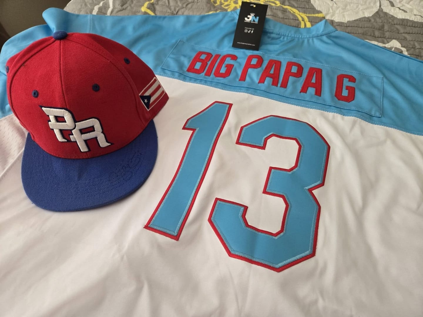 Customer photo review of Puerto Rico Heritage Custom Football Jersey