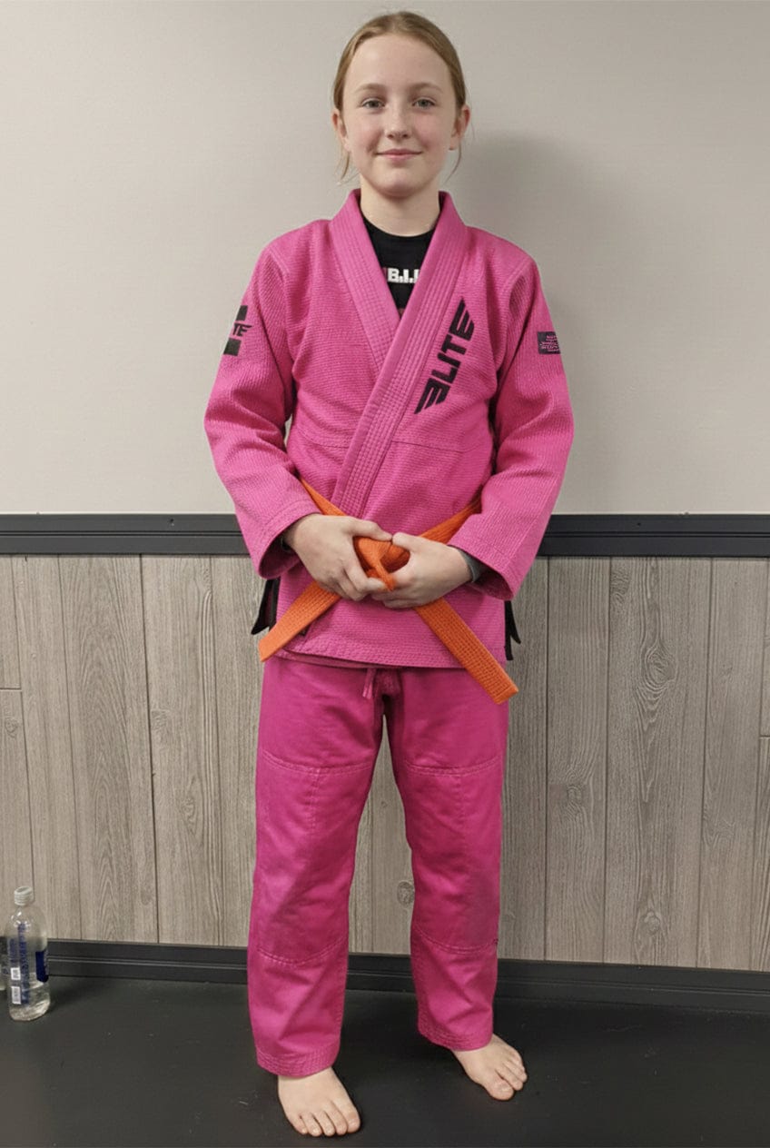 Customer photo review of Core Pink Brazilian Jiu Jitsu Kids BJJ Gi