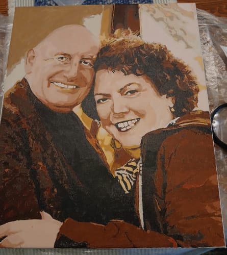Customer photo review of Custom Portrait Paint By Numbers