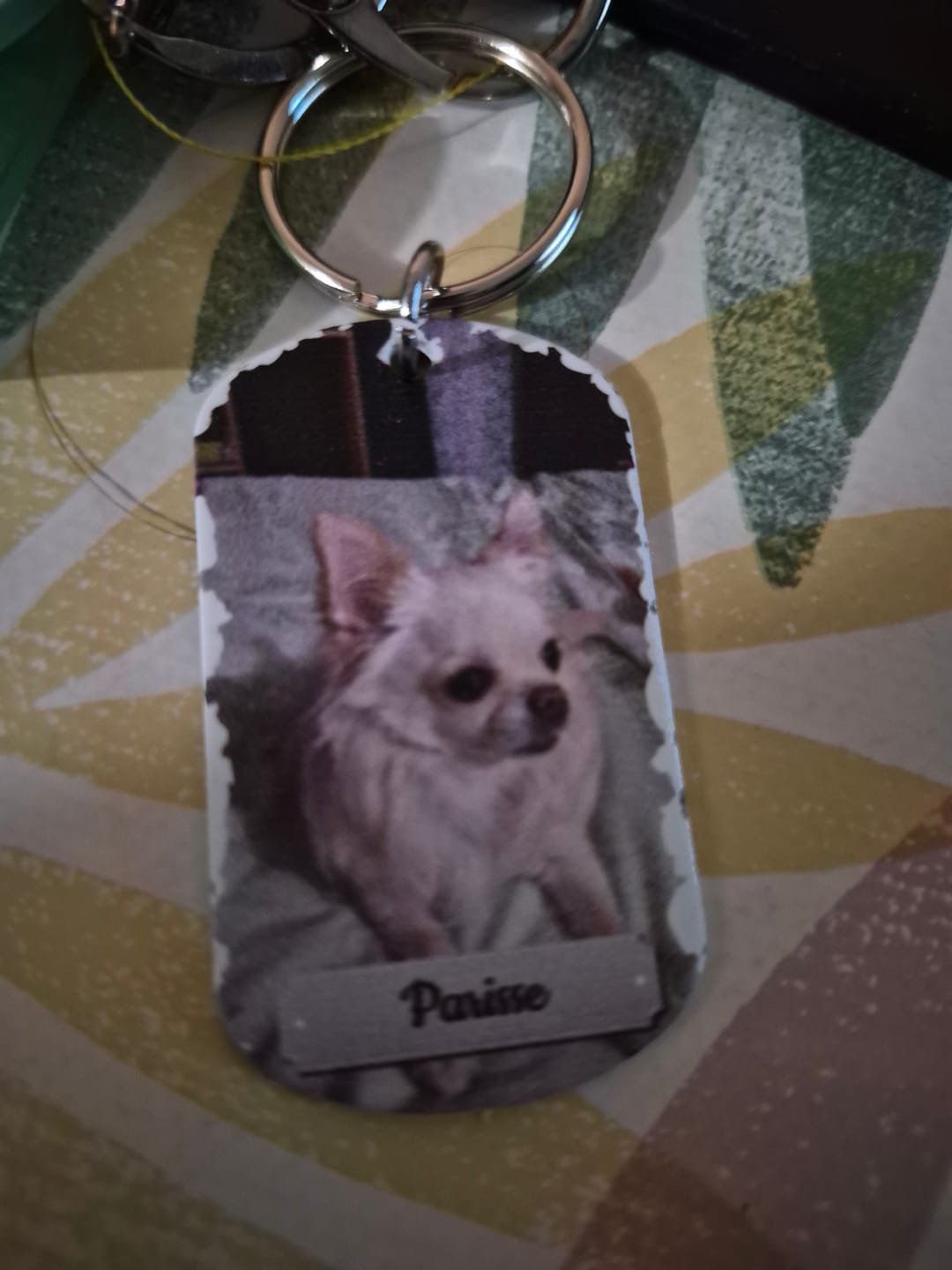 Customer photo review of Photo double face - Porte-clés Dog Tag personnalisé