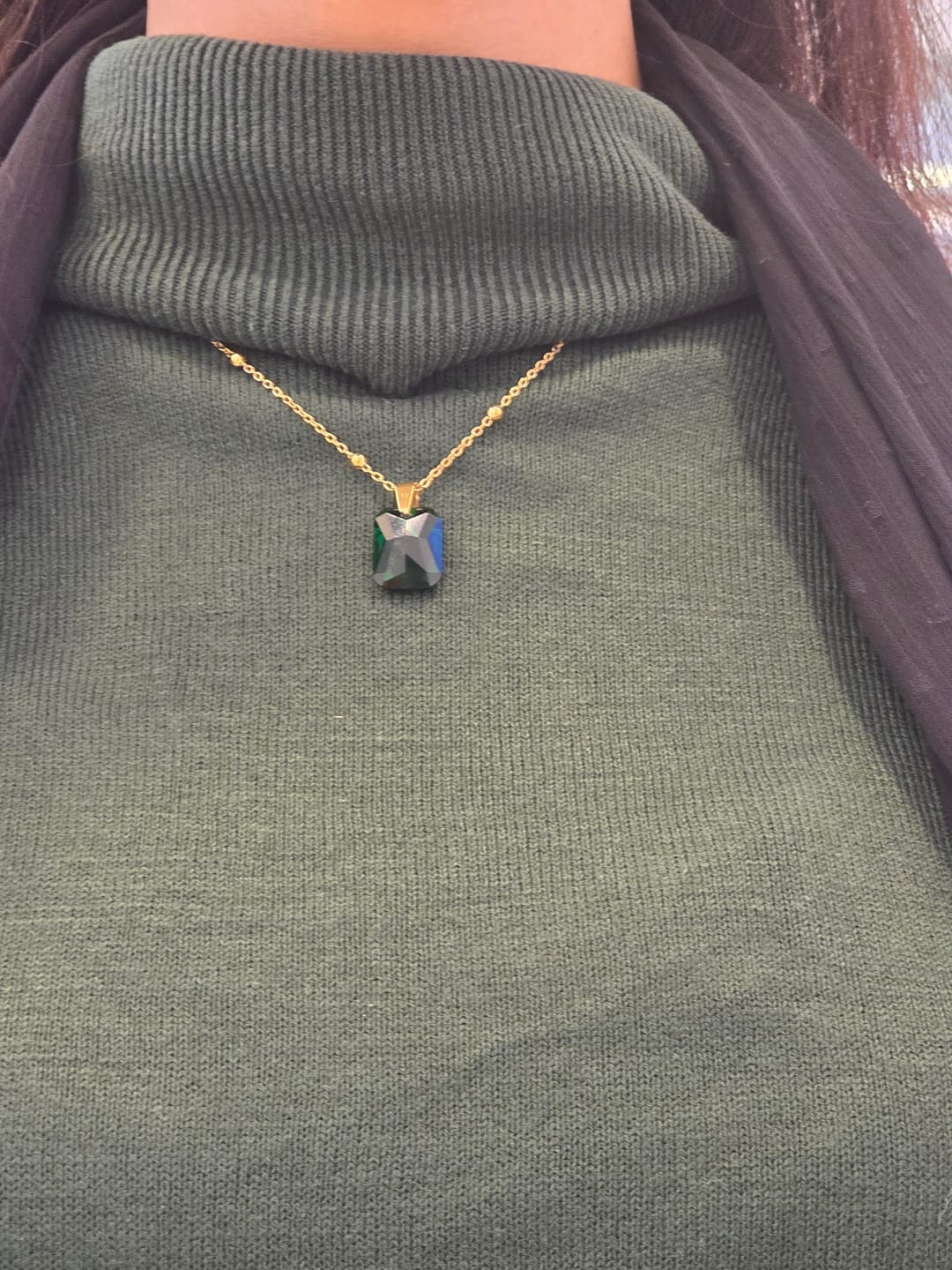 Customer photo review of Dazzling Emerald Necklace