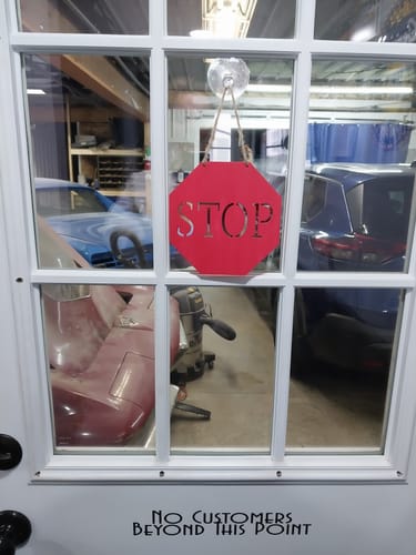 Customer photo review of Unfinished Wood Stop Sign Shape | DIY Craft Cutout | up to 46" DIY