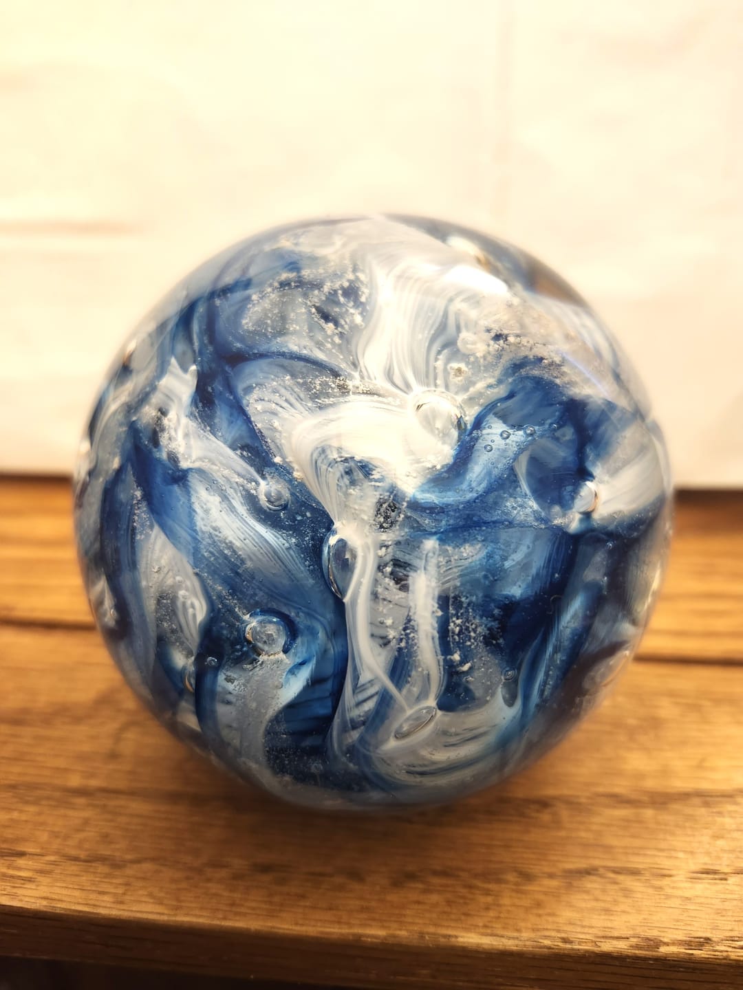 Customer photo review of Cotton Candy Orb with Infused Cremation Ashes