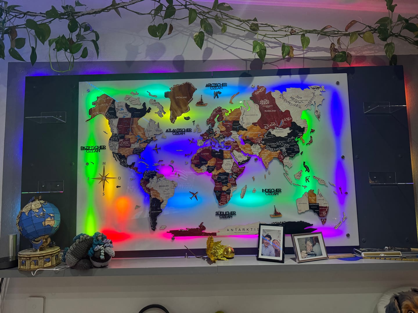 Customer photo review of 3D Holz-Weltkarte Onyx