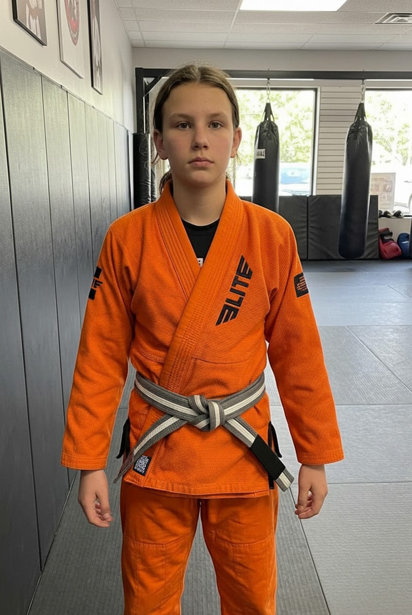 Customer photo review of Core Orange Brazilian Jiu Jitsu Kids BJJ Gi