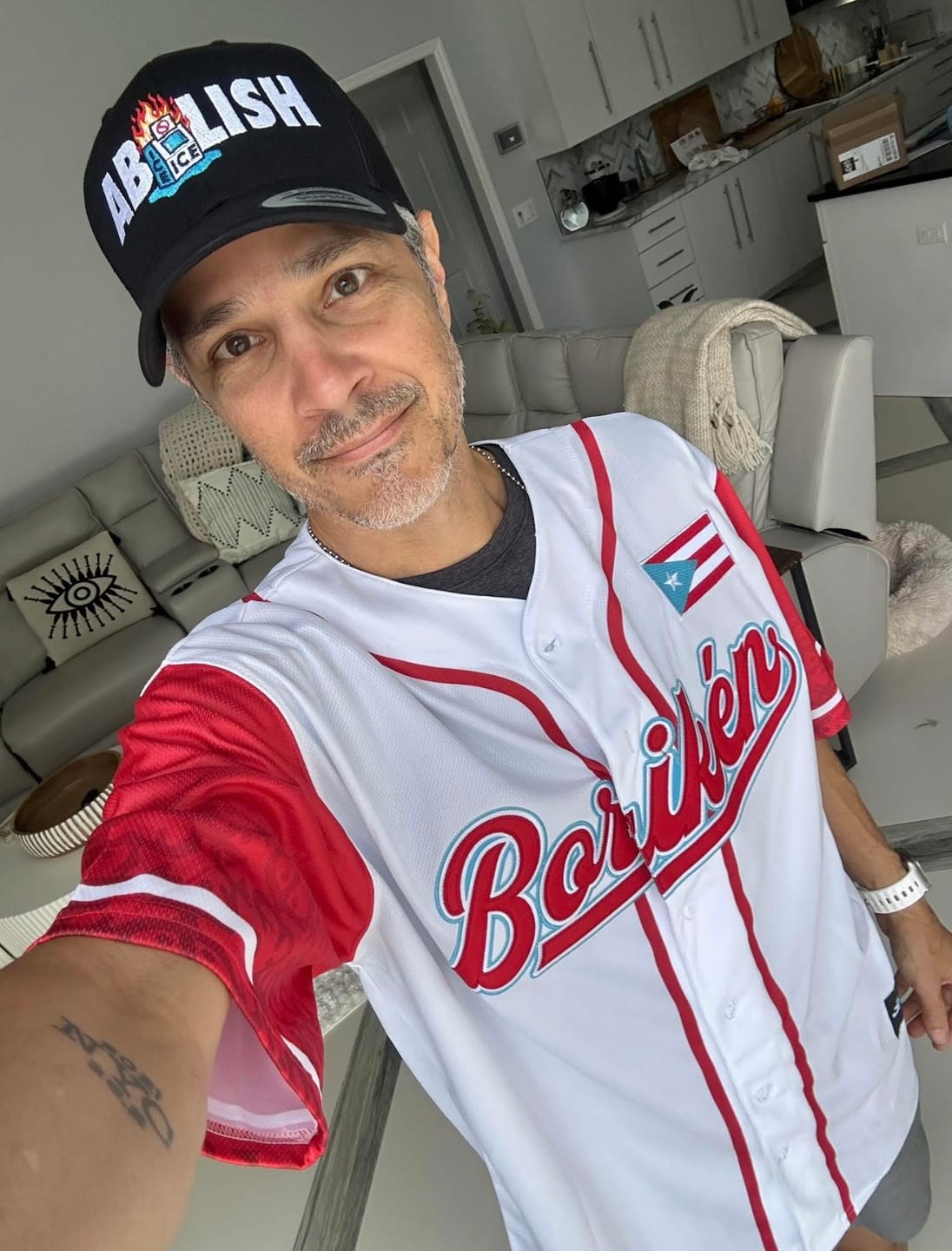 Customer photo review of Puerto Rico Heritage Custom Baseball Jersey