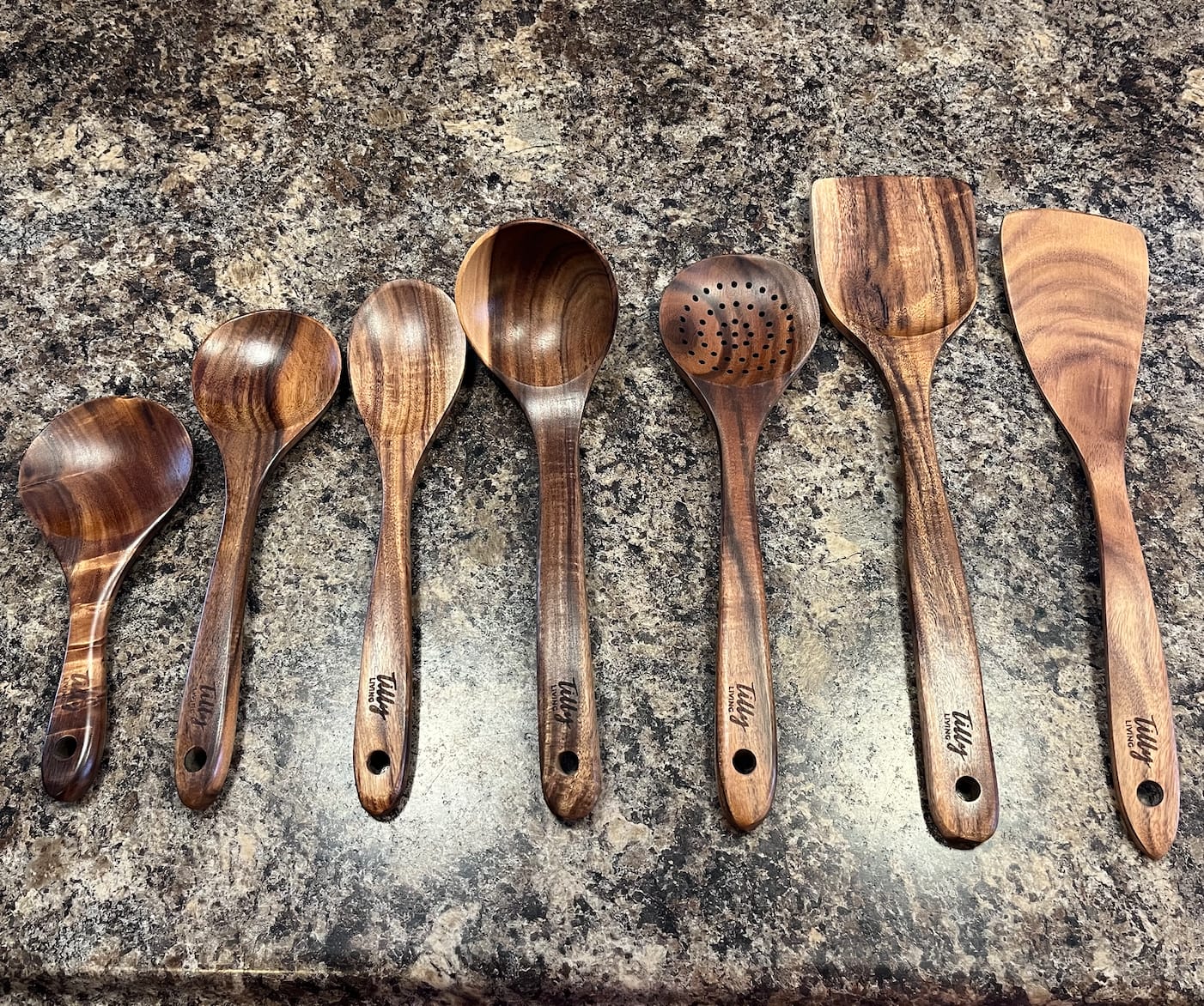 Customer photo review of Teak Wooden Utensil Set