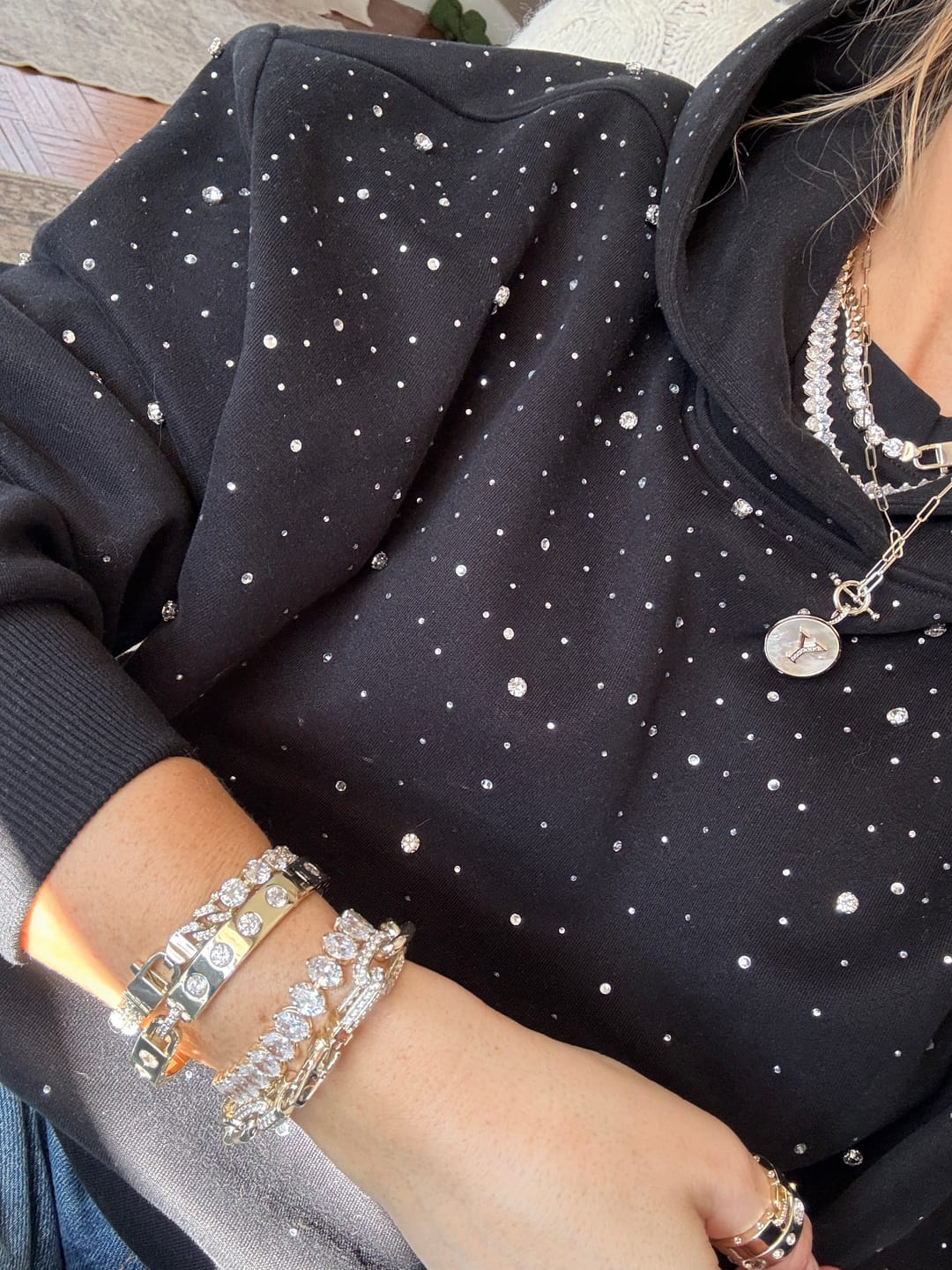 Customer photo review of Aelfric Eden Rhinestone Pullover Hoodie