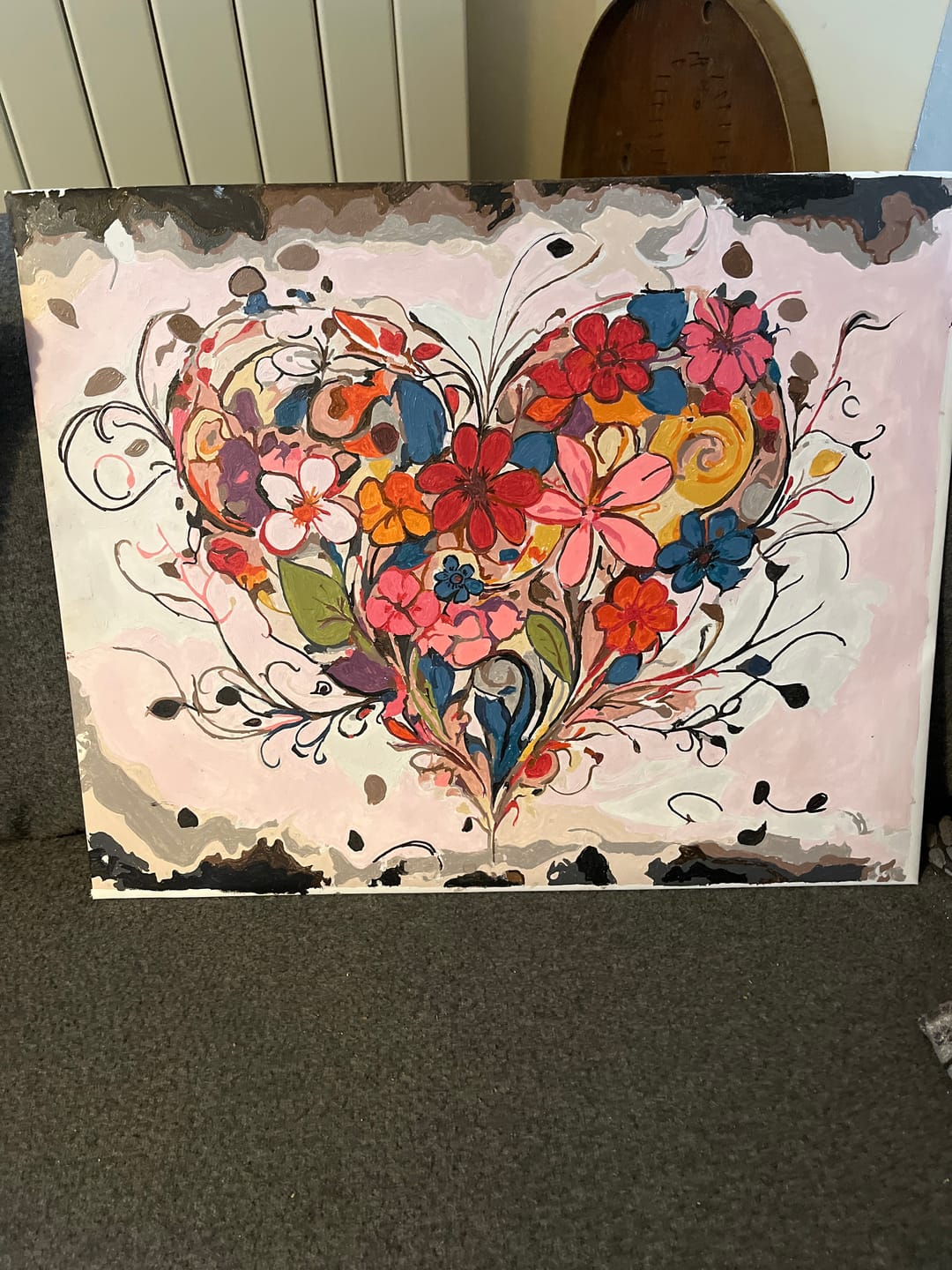 Customer photo review of Abstract Heart | Paint by numbers