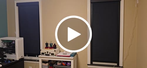 Customer video review of SmartWings Motorized Roller Shades 100% Blackout Eclipse