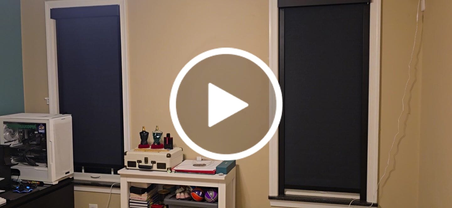 Customer video review of SmartWings Motorized Roller Shades 100% Blackout Eclipse