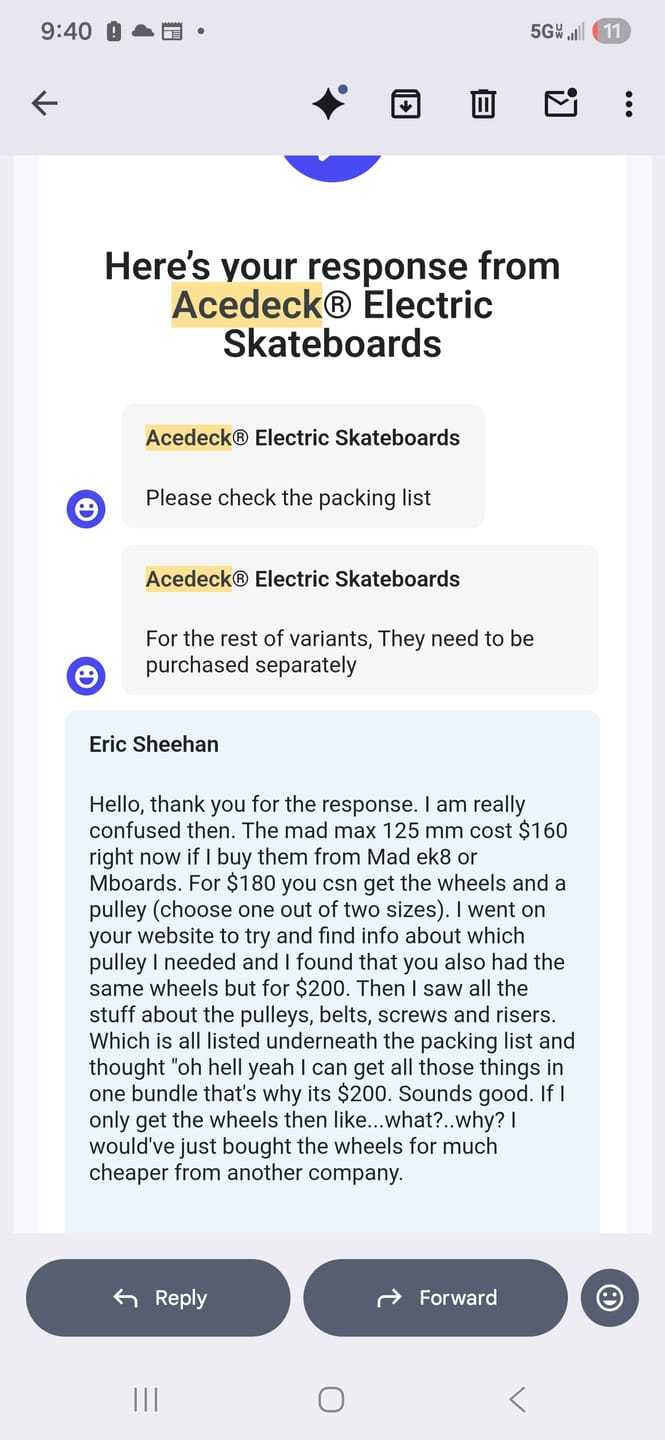 Customer photo review of Acedeck® x MADESK8® V2 Stealth 105mm/125mm Wheel- Acedeck Custom-Designed Edition