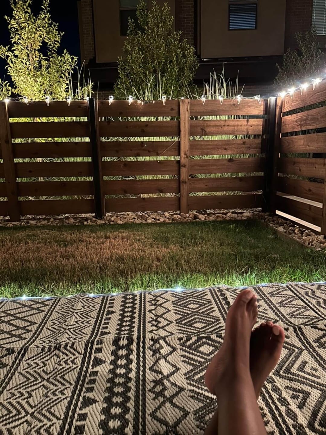 Customer photo review of Boho Plastic Straw Outdoor Rug - Gray