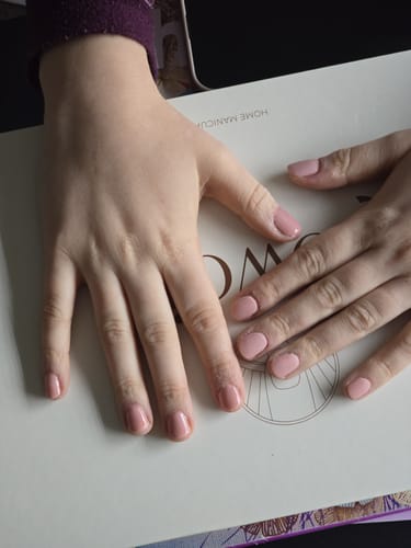 Customer photo review of Peach Sorbet Dipping Powder