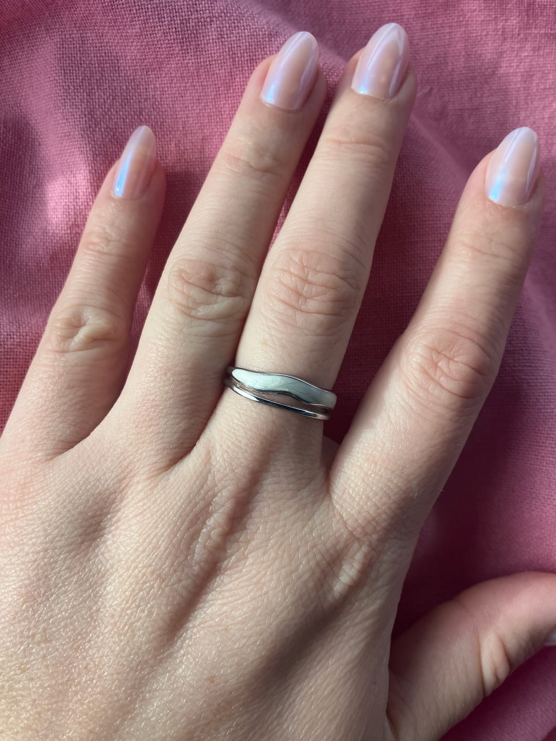 Customer photo review of Layered Sahara Silver Ring