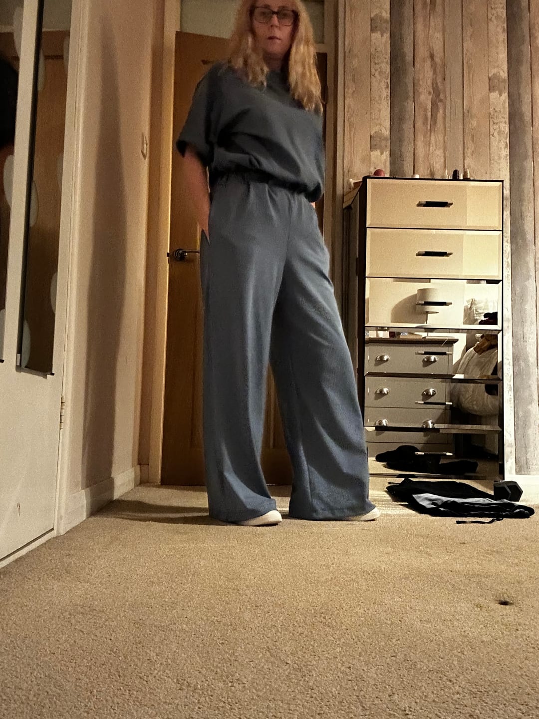 Customer photo review of Narrow Stripes Brushed Soft Knit Fabric