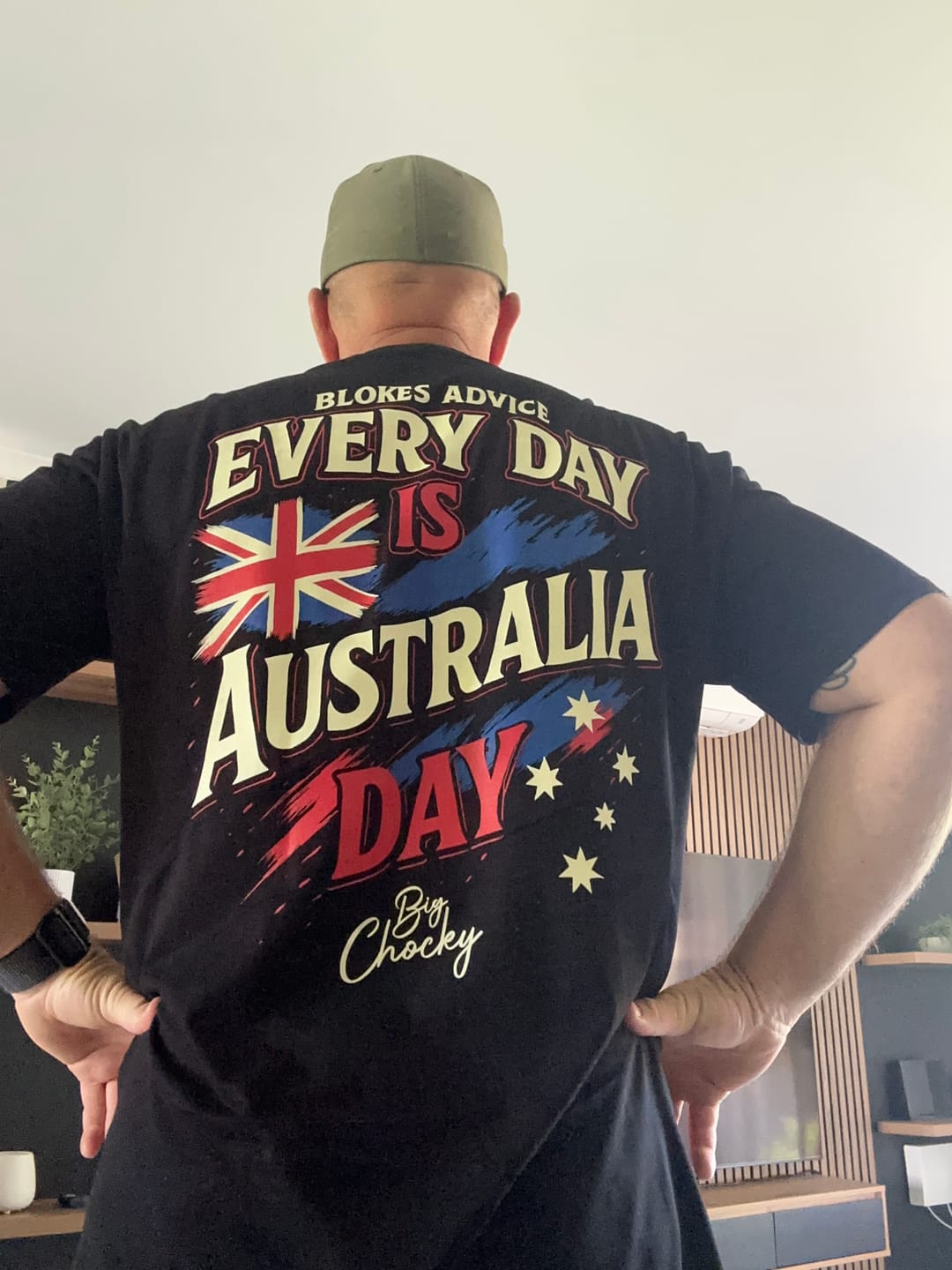 Customer photo review of Big Chocky | Aussie Day Tee