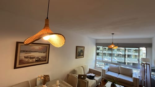 Customer photo review of Lampara De Techo Colgante Fibra Natural Beige Diseño Innolux Beige