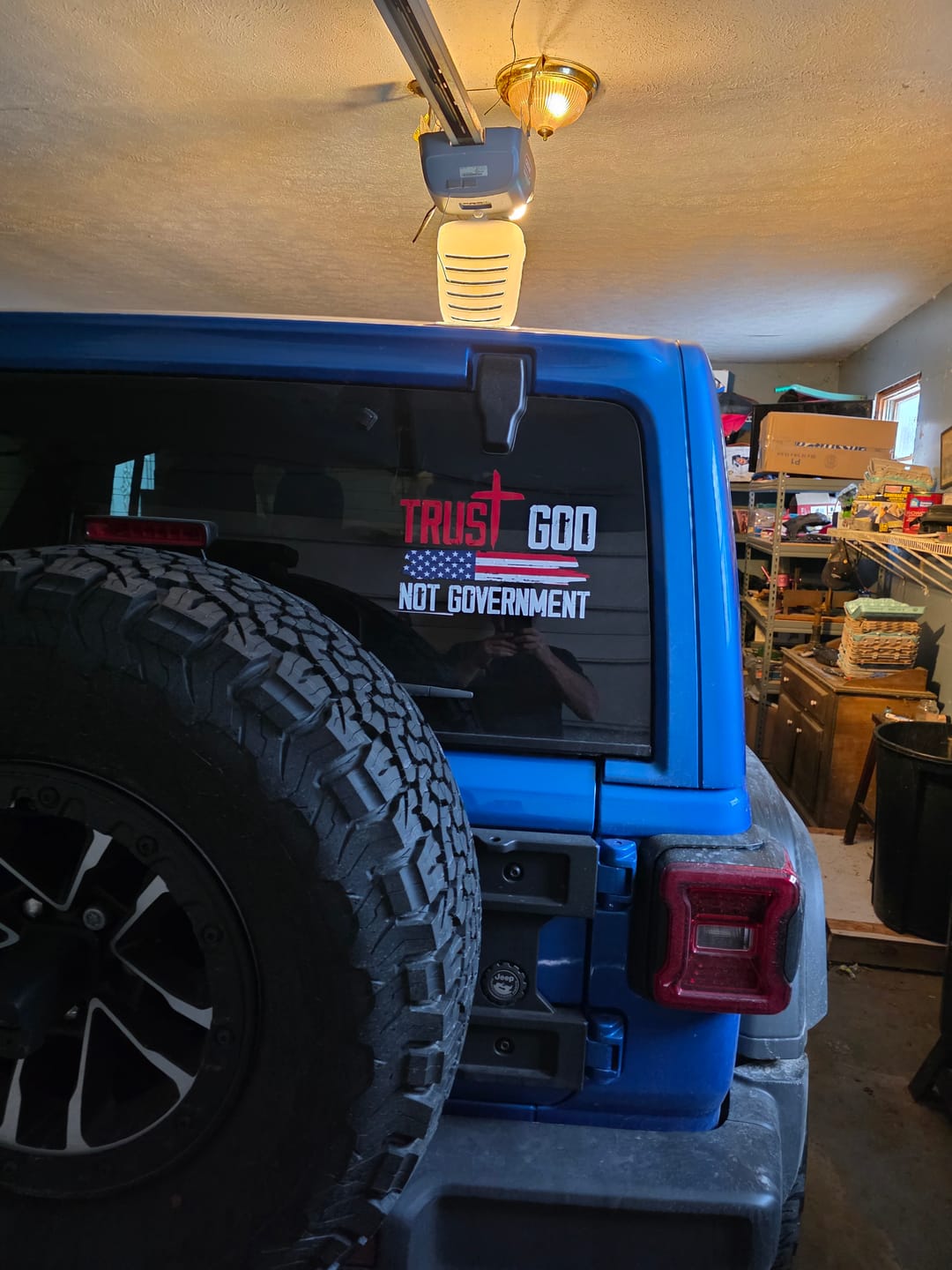 Customer photo review of Faith In God Not Government Faith Religious Bible Sticker Decal