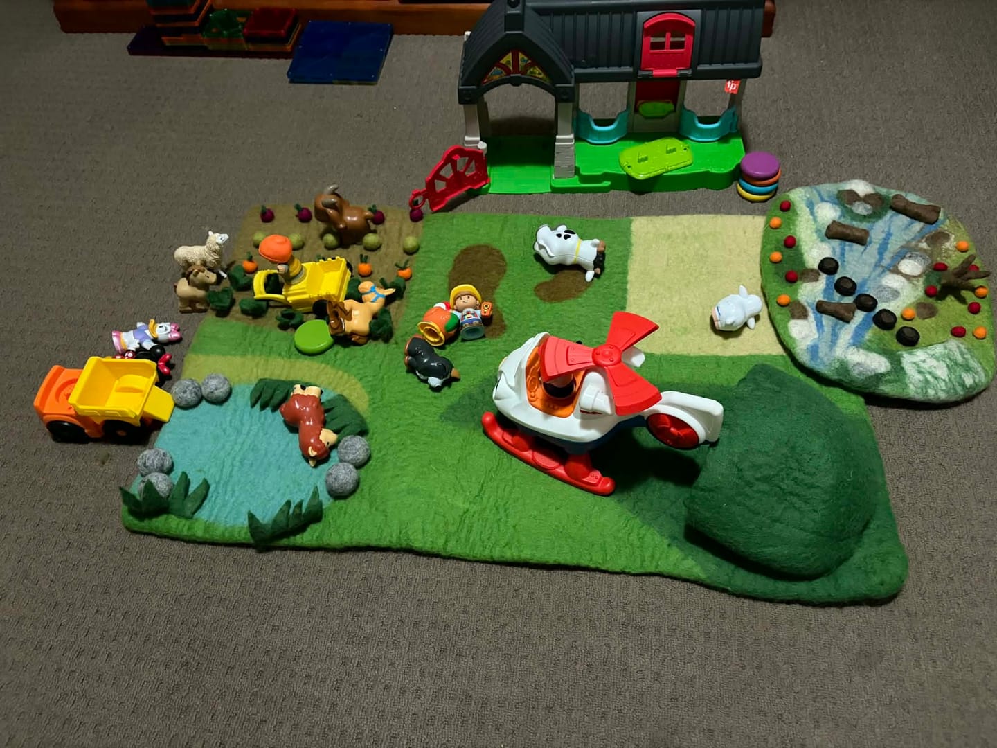Customer photo review of Large Farm Play Mat Playscape