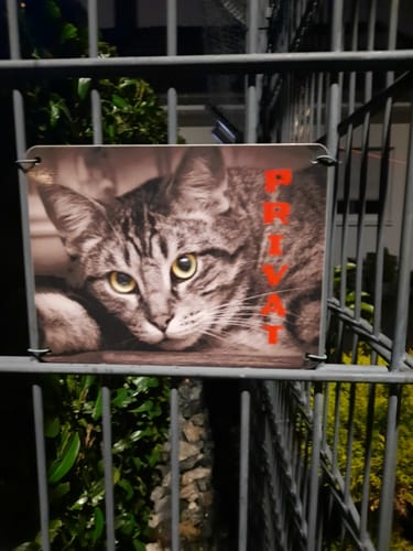 Customer photo review of Hunde-Türschild personalisiert mit Foto & Text (UV- und wetterfest)