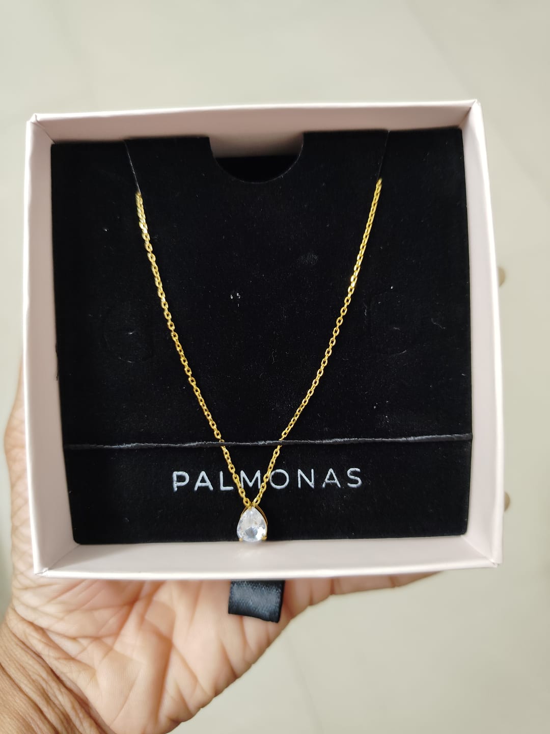 Customer photo review of Dewdrop solitaire necklace