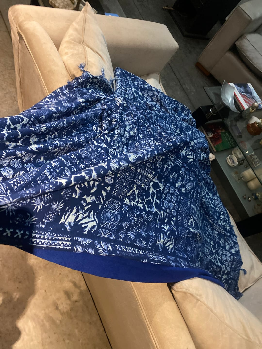 Customer photo review of Pareo Toalla Grande Patch Azul