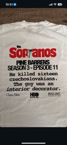 Customer photo review of Pine Barrens Script T-Shirt