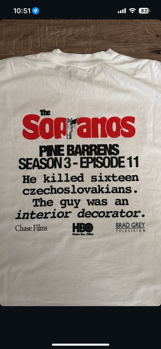 Customer photo review of Pine Barrens Script T-Shirt
