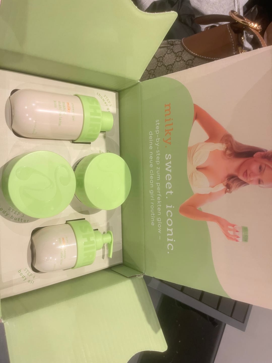 Customer photo review of Glow Girl Butter Set Milky Mango Matcha Latte Kiss