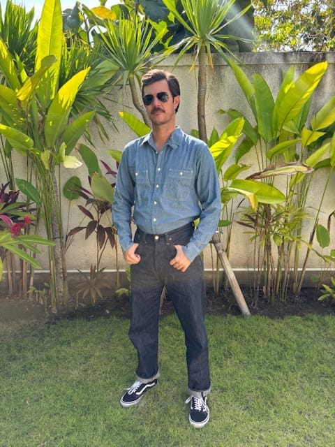 Customer photo review of Blue Chambray Work Shirt