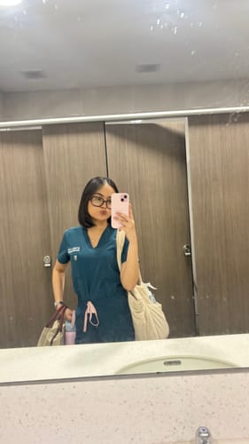 Customer photo review of Tapered MoveTech® Scrub Pants - Women / Pacific Tide