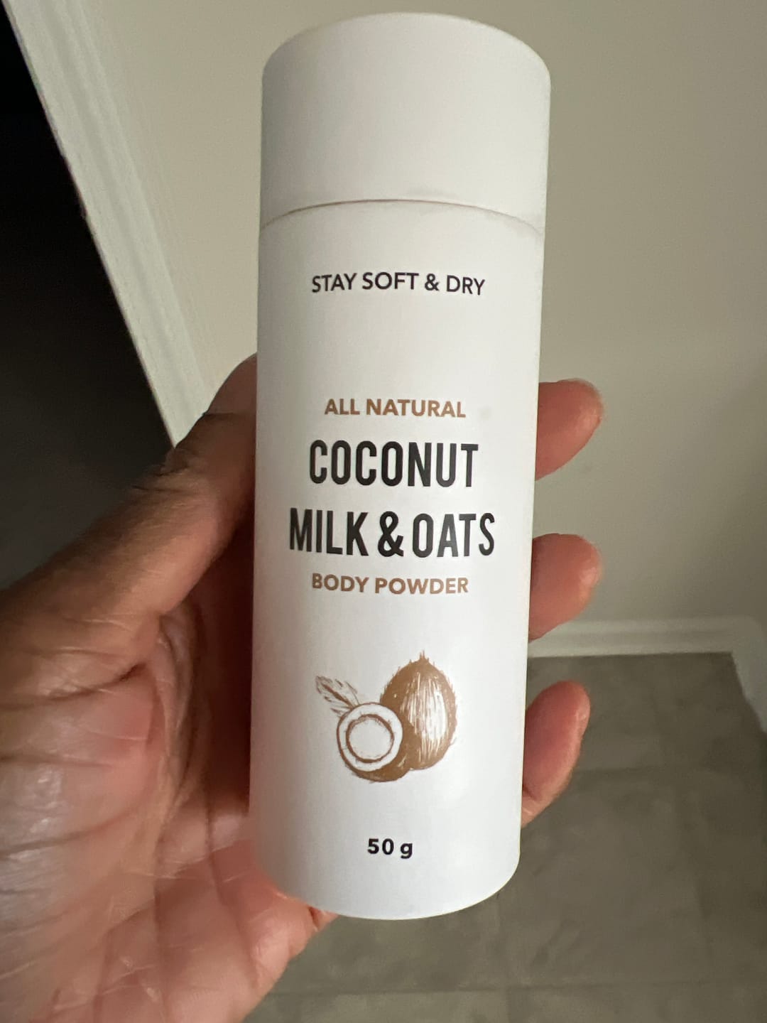 Customer photo review of Talc-Free Coconut Milk & Oats Body Powder