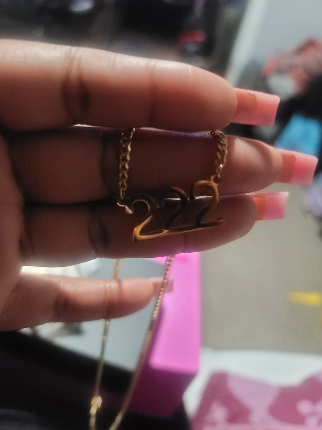Customer photo review of Angel Number Necklace w/ Cuban Chain