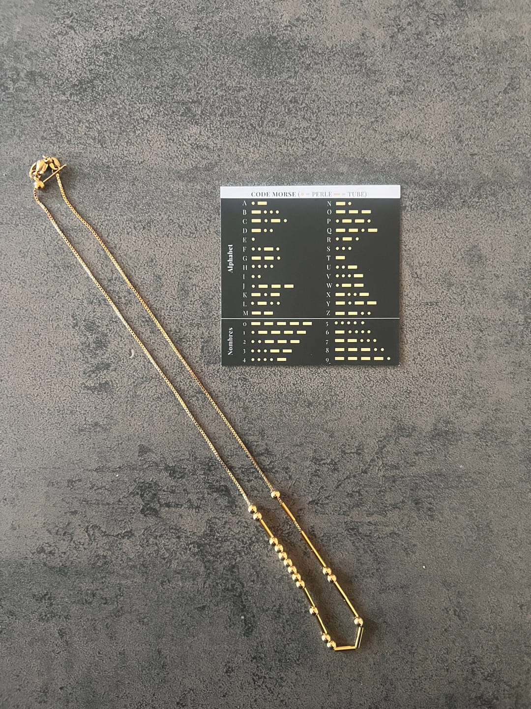 Customer photo review of Collier en code Morse