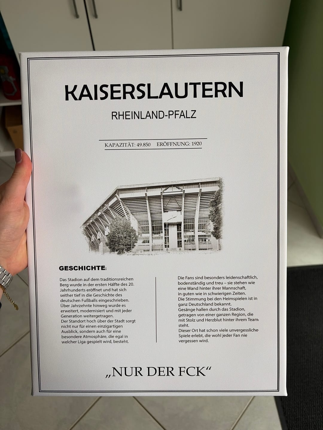 Customer photo review of Kaiserslautern Stadion Leinwand