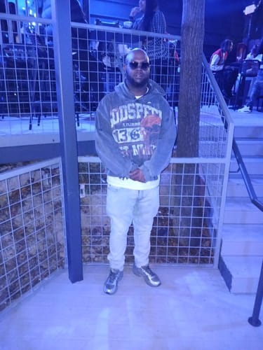 Customer photo review of Godspeed Seeing Double Hoodie Washed Grey